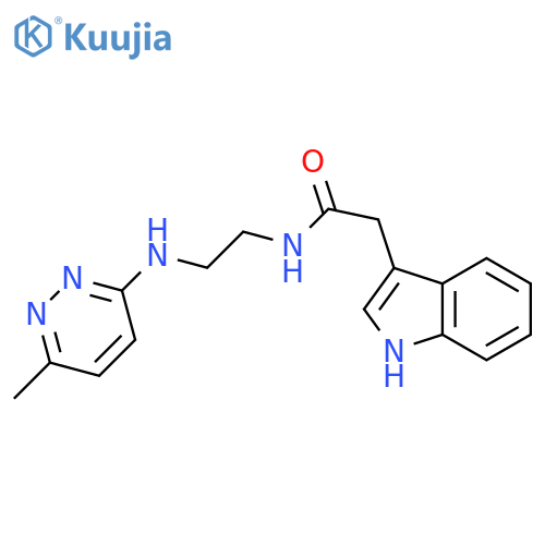2-(1H-indol-3-yl)-N-{2-[(6-methylpyridazin-3-yl)amino]ethyl}acetamide structure