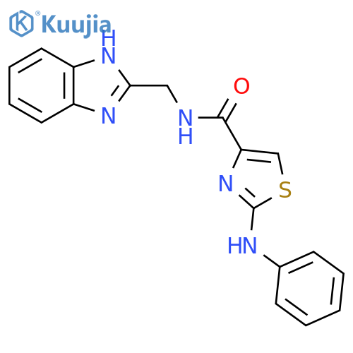 N-(1H-1,3-benzodiazol-2-yl)methyl-2-(phenylamino)-1,3-thiazole-4-carboxamide structure