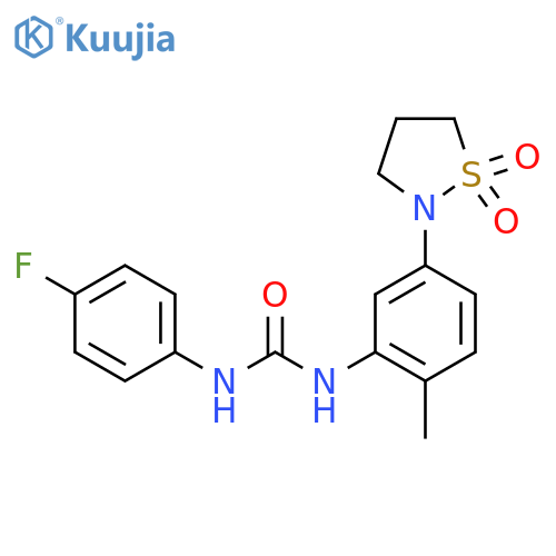 3-5-(1,1-dioxo-1lambda6,2-thiazolidin-2-yl)-2-methylphenyl-1-(4-fluorophenyl)urea structure