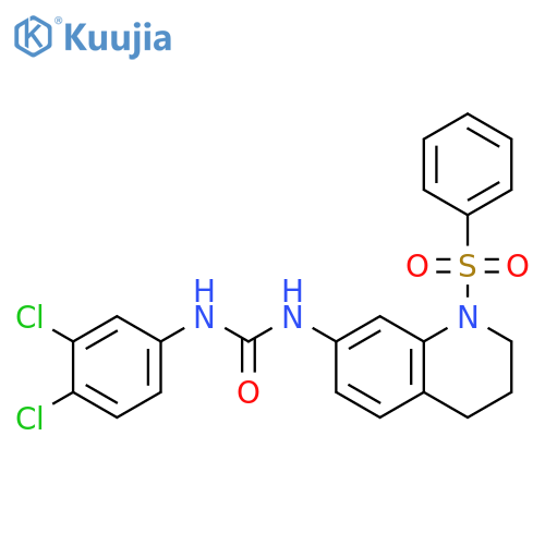 3-1-(benzenesulfonyl)-1,2,3,4-tetrahydroquinolin-7-yl-1-(3,4-dichlorophenyl)urea structure