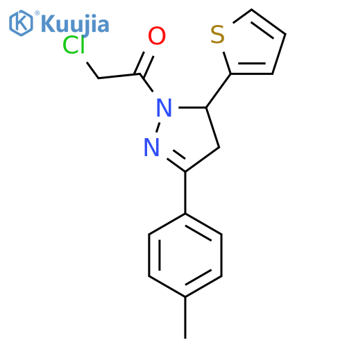 2-Chloro-1-[5-(4-methylphenyl)-3-thiophen-2-yl-3,4-dihydropyrazol-2-yl]ethanone structure