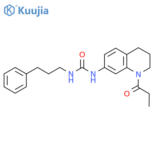 1-(3-phenylpropyl)-3-(1-propanoyl-1,2,3,4-tetrahydroquinolin-7-yl)urea structure