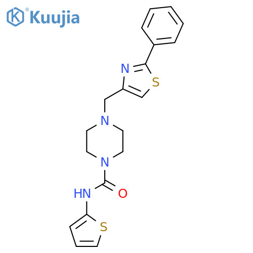 4-(2-phenyl-1,3-thiazol-4-yl)methyl-N-(thiophen-2-yl)piperazine-1-carboxamide structure