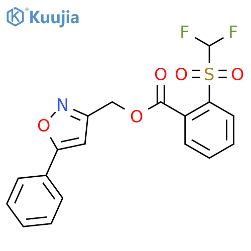 (5-phenyl-1,2-oxazol-3-yl)methyl 2-difluoromethanesulfonylbenzoate structure