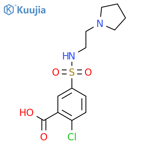 2-Chloro-5-{[2-(pyrrolidin-1-yl)ethyl]sulfamoyl}benzoic acid structure