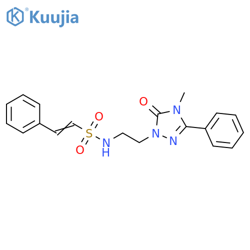 (E)-N-2-(4-methyl-5-oxo-3-phenyl-4,5-dihydro-1H-1,2,4-triazol-1-yl)ethyl-2-phenylethene-1-sulfonamide structure