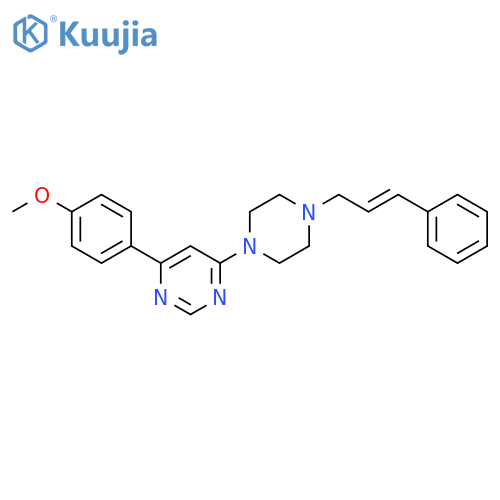 (E)-4-(4-cinnamylpiperazin-1-yl)-6-(4-methoxyphenyl)pyrimidine structure