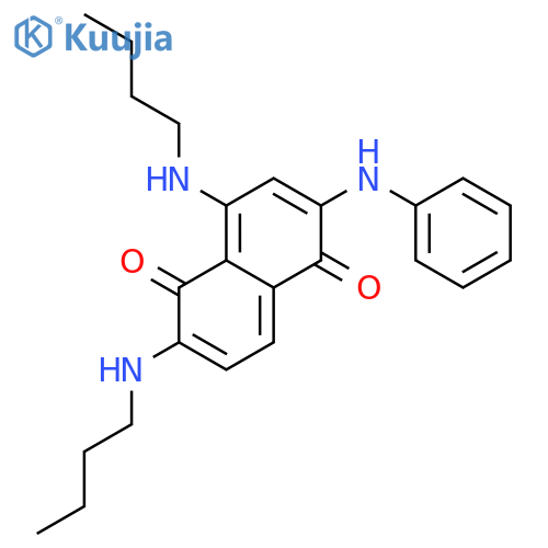 1,5-Naphthalenedione, 4,6-bis(butylamino)-2-(phenylamino)- structure