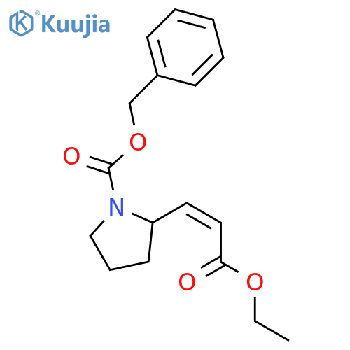 1-Pyrrolidinecarboxylic acid, 2-[(1Z)-3-ethoxy-3-oxo-1-propen-1-yl]-, phenylmethyl ester structure