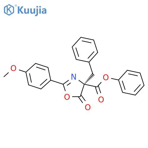 4-Oxazolecarboxylic acid, 4,5-dihydro-2-(4-methoxyphenyl)-5-oxo-4-(phenylmethyl)-, phenyl ester, (4S)- structure