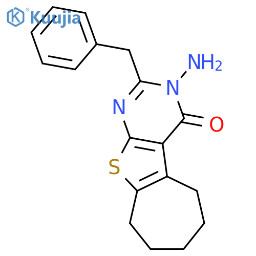 4H-Cyclohepta[4,5]thieno[2,3-d]pyrimidin-4-one,3-amino-3,5,6,7,8,9-hexahydro-2-(phenylmethyl)- structure