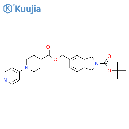 Tert-butyl 5-[(1-pyridin-4-ylpiperidine-4-carbonyl)oxymethyl]-1,3-dihydroisoindole-2-carboxylate structure