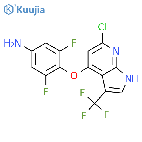 Benzenamine, 4-[[6-chloro-3-(trifluoromethyl)-1h-pyrrolo[2,3-b]pyridin-4-yl]oxy]-3,5-difluoro- structure