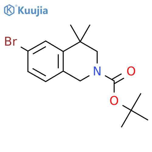 Tert-butyl 6-bromo-4,4-dimethyl-1,2,3,4-tetrahydroisoquinoline-2-carboxylate structure