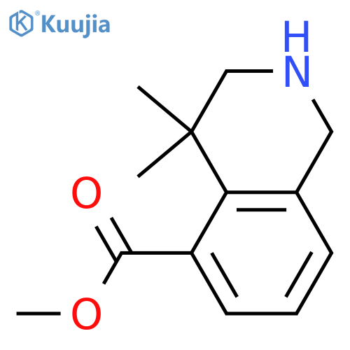 Methyl 4,4-dimethyl-1,2,3,4-tetrahydroisoquinoline-5-carboxylate structure