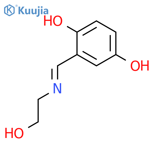 1,4-Benzenediol, 2-[[(2-hydroxyethyl)imino]methyl]- structure