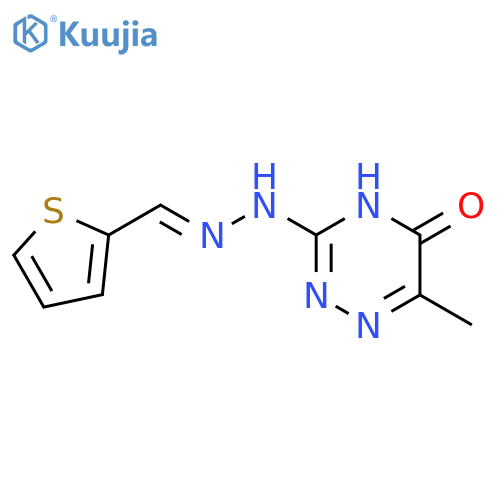 6-methyl-3-(E)-2-(thiophen-2-yl)methylidenehydrazin-1-yl-1,2,4-triazin-5-ol structure