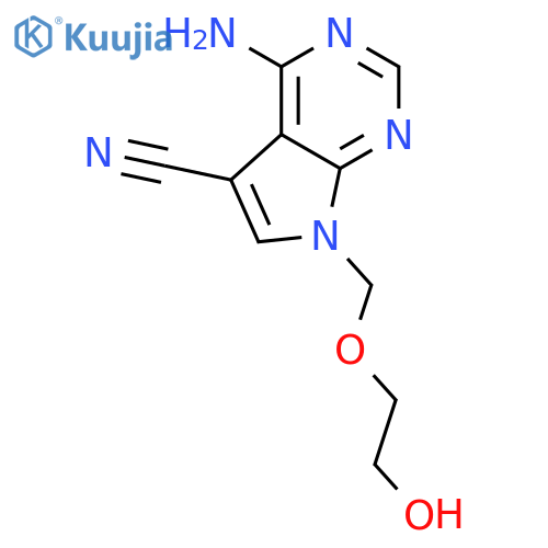 7H-Pyrrolo[2,3-d]pyrimidine-5-carbonitrile,4-amino-7-[(2-hydroxyethoxy)methyl]- structure