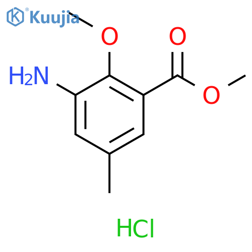 methyl 3-amino-2-methoxy-5-methylbenzoate hydrochloride structure