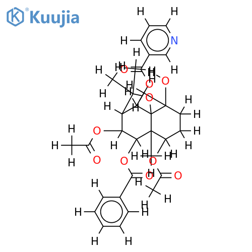 (1S,4S,5S,6R,7R,8R,9R,10S)-1,8-diacetoxy-9-benzoyloxy-4-hydroxy-6-nicotinoyloxydihydro-beta-agarofuran structure