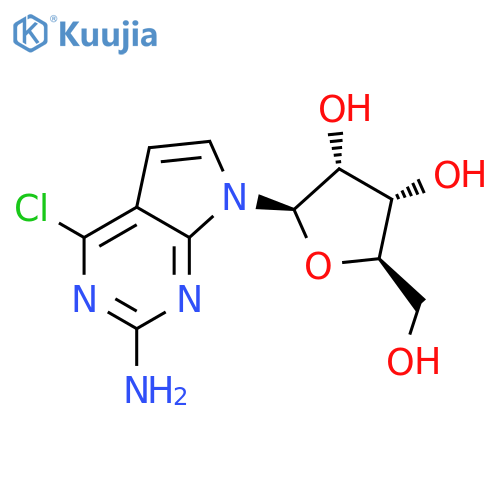 2-amino-4-chloro-7-(β-D-ribofuranosyl)-7H-pyrrolo[2,3-d]pyrimidine structure