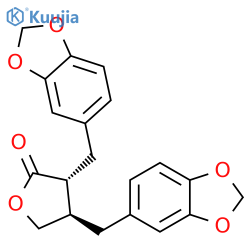 2(3H)-Furanone, 3,4-bis(1,3-benzodioxol-5-ylmethyl)dihydro-, (3R,4R)-rel- structure