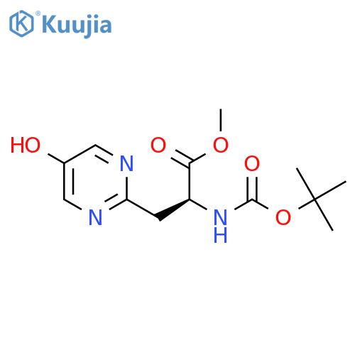 methyl (2S)-2-(tert-butoxycarbonylamino)-3-(5-hydroxypyrimidin-2-yl)propanoate structure