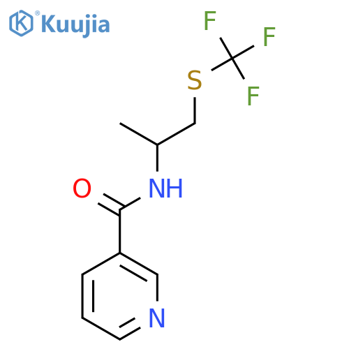 N-{1-[(trifluoromethyl)sulfanyl]-2-propanyl}nicotinamide structure