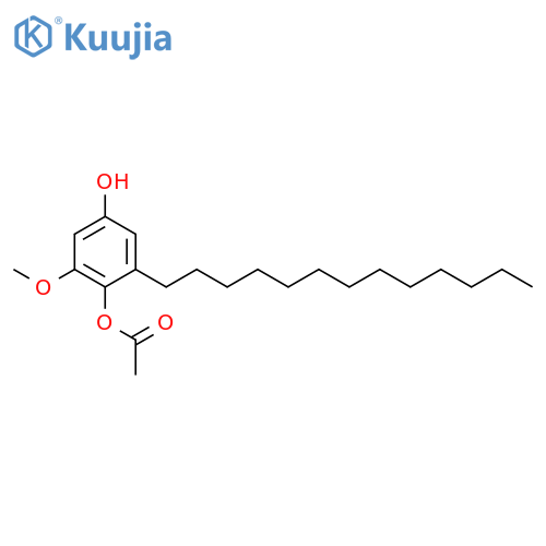 1-acetoxy-2-methoxy-6-tridecyl-4-hydroxybenzene structure