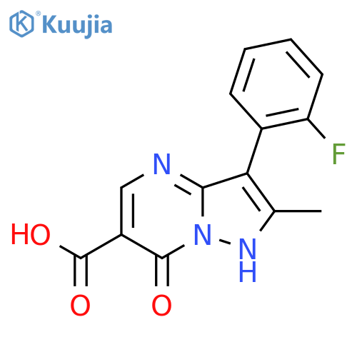 3-(2-Fluorophenyl)-2-methyl-7-oxo-4,7-dihydropyrazolo[1,5-a]pyrimidine-6-carboxylic acid structure