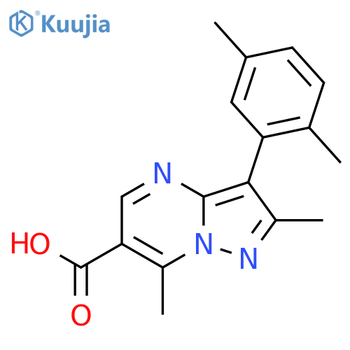 3-(2,5-Dimethylphenyl)-2,7-dimethylpyrazolo[1,5-a]pyrimidine-6-carboxylic acid structure