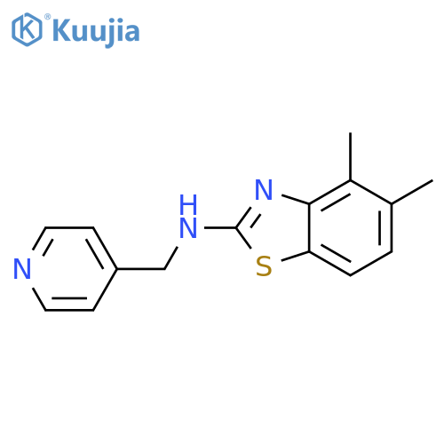 4,5-dimethyl-N-[(pyridin-4-yl)methyl]-1,3-benzothiazol-2-amine structure