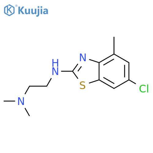 6-chloro-N-[2-(dimethylamino)ethyl]-4-methyl-1,3-benzothiazol-2-amine structure