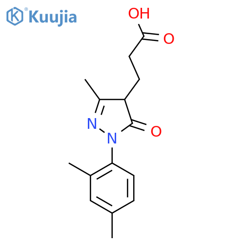 3-[1-(2,4-dimethylphenyl)-3-methyl-5-oxo-4,5-dihydro-1H-pyrazol-4-yl]propanoic acid structure