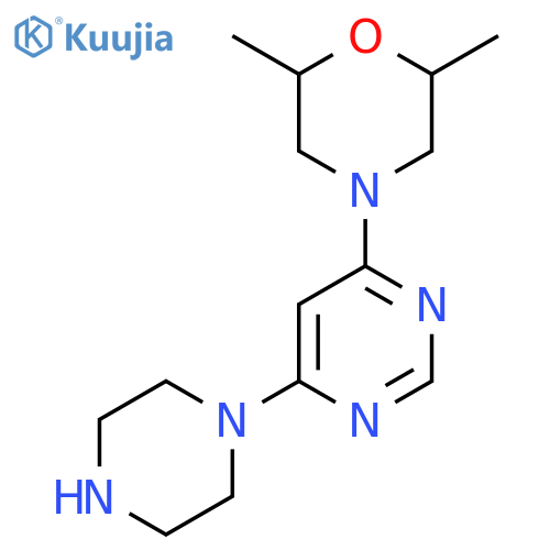 2,6-Dimethyl-4-(6-piperazin-1-ylpyrimidin-4-yl)morpholine structure