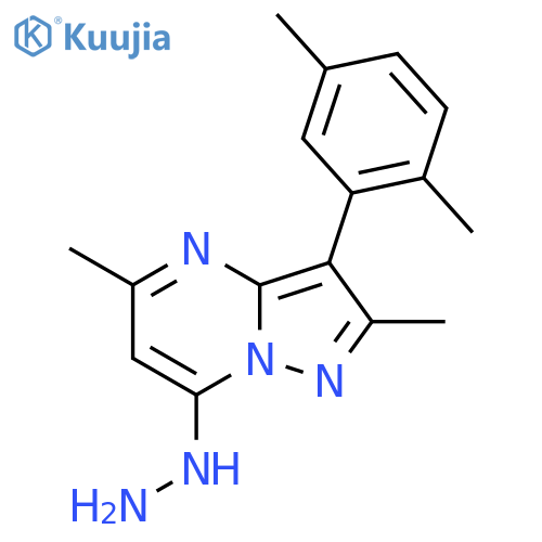 3-(2,5-Dimethylphenyl)-7-hydrazino-2,5-dimethylpyrazolo[1,5-a]pyrimidine structure