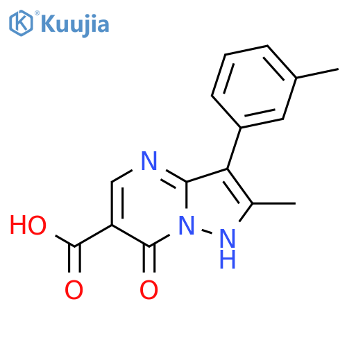 2-methyl-3-(3-methylphenyl)-7-oxo-4,7-dihydropyrazolo[1,5-a]pyrimidine-6-carboxylic acid structure