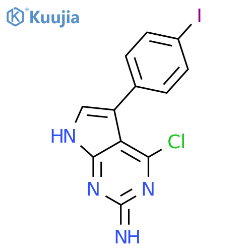 4-chloro-5-(4-iodophenyl)-7H-pyrrolo[2,3-d]pyrimidin-2-amine structure
