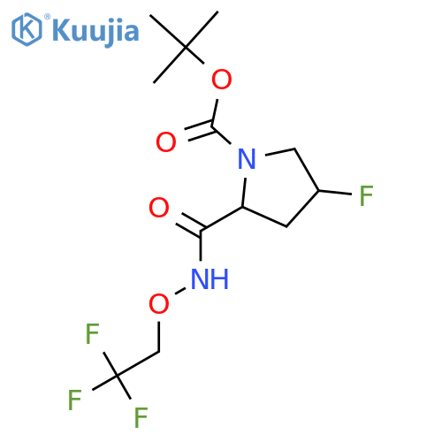 Tert-butyl (2s,4s)-4-fluoro-2-(2,2,2-trifluoroethoxycarbamoyl)pyrrolidine-1-carboxylate structure