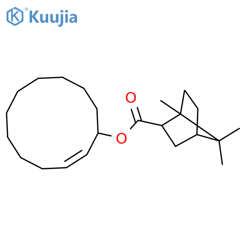 2-Oxabicyclo[2.2.1]heptane-1-carboxylicacid, 4,7,7-trimethyl-3-oxo-, 2-cyclododecen-1-yl ester, [1S-[1a(1R*,2E),4b]]- (9CI) structure