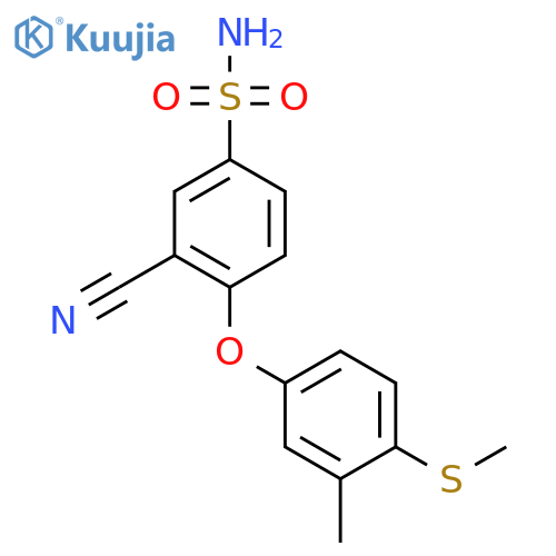 3-Cyano-4-(3-methyl-4-(methylthio)phenoxy)benzenesulfonamide structure