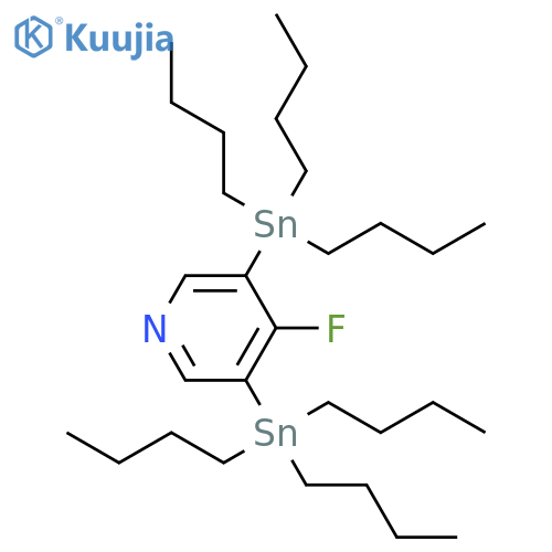 4-Fluoro-3,5-bis(tributylstannyl)pyridine structure