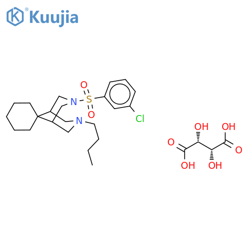 3-butyl-7-[(3-chlorophenyl)sulfonyl]-3,7-diazaspiro[bicyclo[3.3.1]nonane-9,1'-cyclohexane] 2,3-dihydroxybutanedioate (salt) structure