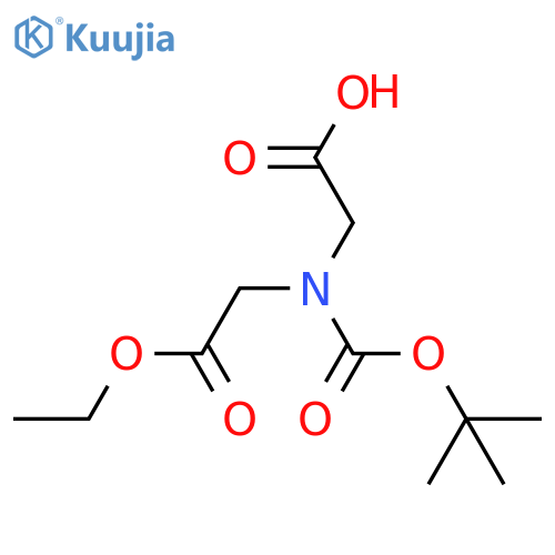 2-{(tert-butoxy)carbonyl(2-ethoxy-2-oxoethyl)amino}acetic acid structure