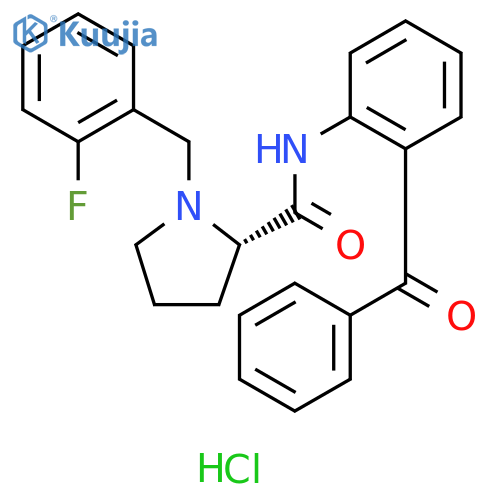 2-Pyrrolidinecarboxamide, N-(2-benzoylphenyl)-1-[(2-fluorophenyl)methyl]-, hydrochloride (1:1), (2S)- structure