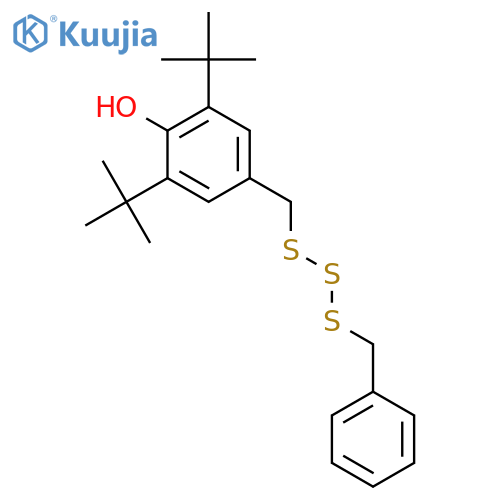 Phenol, 2,6-bis(1,1-dimethylethyl)-4-[[(phenylmethyl)trithio]methyl]- structure