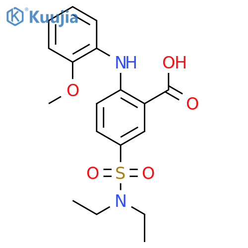 Benzoic acid, 5-[(diethylamino)sulfonyl]-2-[(2-methoxyphenyl)amino]- structure