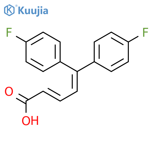 2,4-PENTADIENOIC ACID, 5,5-BIS(4-FLUOROPHENYL)-, (E)- structure