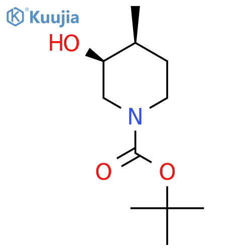 tert-butyl (3S,4S)-3-hydroxy-4-methyl-piperidine-1-carboxylate structure