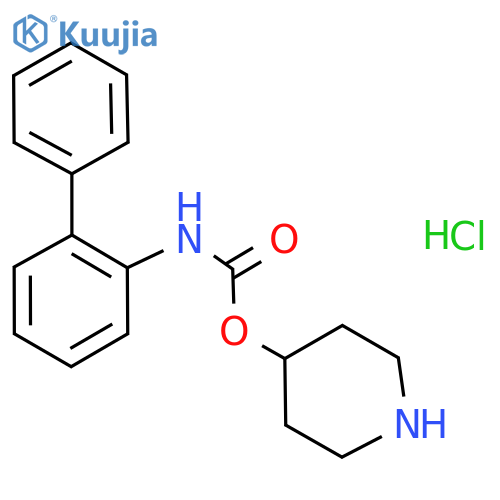 Carbamic acid, N-​[1,​1'-​biphenyl]​-​2-​yl-​, 4-​piperidinyl ester, hydrochloride (1:1) structure